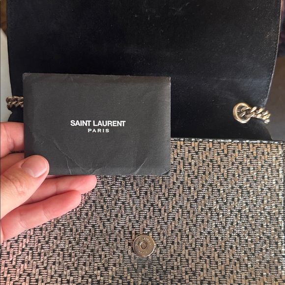 Saint Laurent Silver and Black Chain Bag - Picture 10 of 14